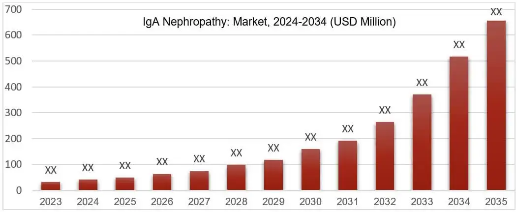 IgA Nephropathy: Market, 2024-2034 (USD Million)