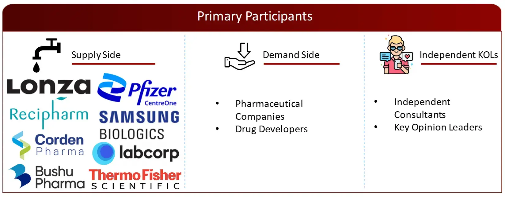 PROPOSED PRIMARY PARTICIPANTS FROM DEMAND AND SUPPLY SIDE CDMO 