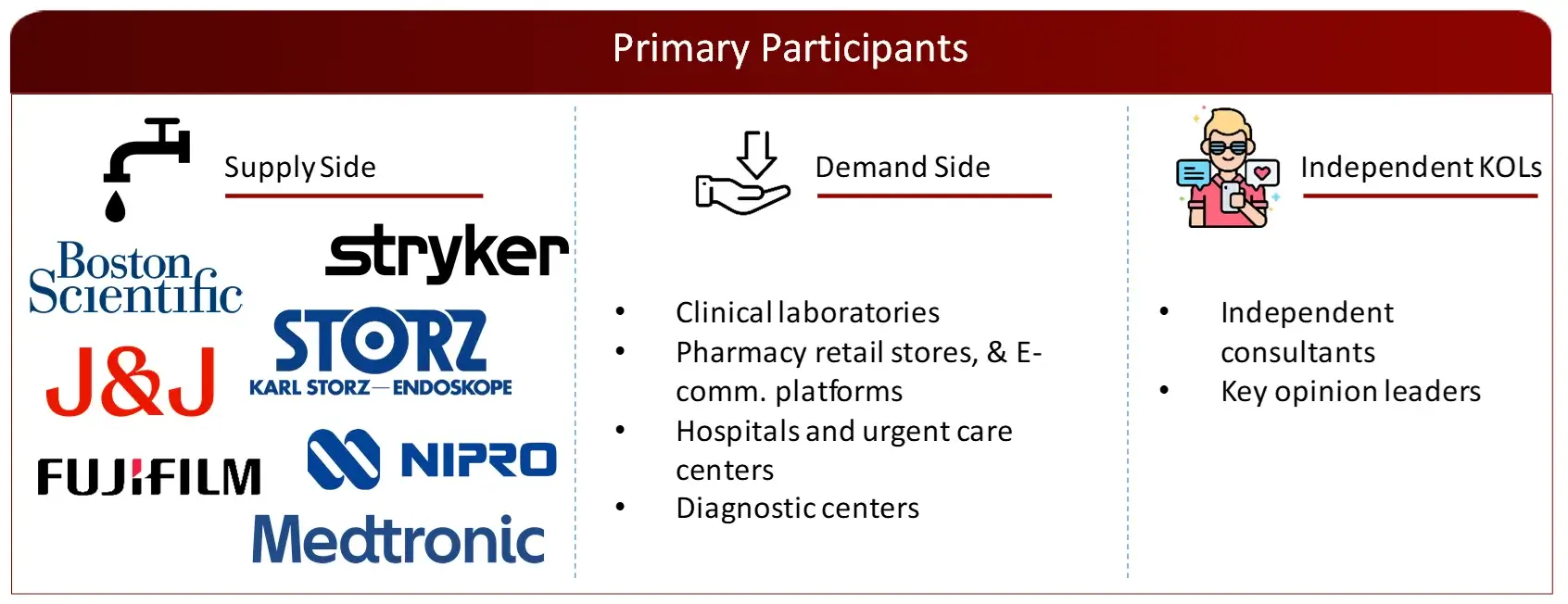 PROPOSED PRIMARY PARTICIPANTS FROM DEMAND AND SUPPLY SIDE Endoscopy equipment's